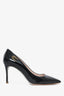 Miu Miu Black Patent Leather/Glittery Sole Pointed Heels Size 39.5