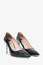 Miu Miu Black Patent Leather/Glittery Sole Pointed Heels Size 39.5