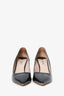 Miu Miu Black Patent Leather/Glittery Sole Pointed Heels Size 39.5
