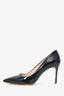 Miu Miu Black Patent Leather/Glittery Sole Pointed Heels Size 39.5