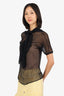 Just Cavalli Black Sheer Ruffle Detail Top Size 40