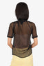 Just Cavalli Black Sheer Ruffle Detail Top Size 40