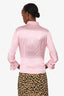 Roberto Cavalli Pink Satin Crinkled Button Down Size XS