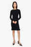 Christopher Pischer Black Cashmere Long Sleeve Ruffle Hem Dress Estimated Size S