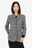 Sonia Rykiel Grey/White Tweed Wool Single Breasted Blazer Estimated Size S