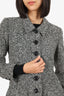 Sonia Rykiel Grey/White Tweed Wool Single Breasted Blazer Estimated Size S