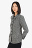 Sonia Rykiel Grey/White Tweed Wool Single Breasted Blazer Estimated Size S