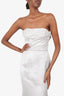 Nina Ricci Silver Silk Bustier Gown + Bolero Size 38