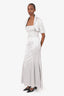 Nina Ricci Silver Silk Bustier Gown + Bolero Size 38