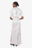 Nina Ricci Silver Silk Bustier Gown + Bolero Size 38