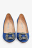 Manolo Blahnik Blue Satin Hangisi 70 Heels Size 36
