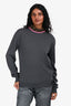 Fendi Grey Wool Logo Neck Sweater Size 48