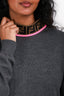 Fendi Grey Wool Logo Neck Sweater Size 48
