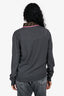 Fendi Grey Wool Logo Neck Sweater Size 48