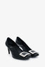 Roger Vivier Black Patent Leather Buckle Detailed Heels Size 38.5