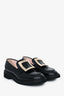 Roger Vivier Black Brushed Leather 'Viv' Ranger Loafers Size 39