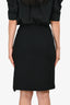 St. John Couture Black Wool Textured Midi Skirt Size 6 US