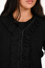 St. John Black Wool Sequin Ruffle Embellished Jacket Size 6 US