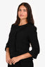 St. John Black Wool Sequin Ruffle Embellished Jacket Size 6 US
