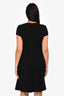 St. John Black Wool Textured Short Sleeve Midi Dress Size 6 US