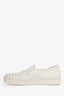 Bottega Veneta White Intrecciato Leather Slip-On Shoes Size 37.5