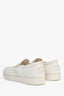 Bottega Veneta White Intrecciato Leather Slip-On Shoes Size 37.5