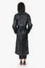 Nour Hammour Black Leather Long Trench Coat Size 38