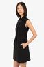 Prada Black Jewel Embellished Sleeveless Button Down Dress Size 40