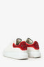 Alexander McQueen White/Red Crystal Embellished Sneaker Size 36