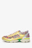 Pre-Loved Chanel™ Red/Green Tweed Gold Metallic Sneakers Size 36