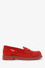 Louis Vuitton Red Suede Penny Loafer Size 36.5