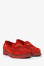Louis Vuitton Red Suede Penny Loafer Size 36.5