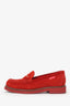 Louis Vuitton Red Suede Penny Loafer Size 36.5
