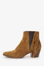 Saint Laurent Brown Suede 'Wyatt' Fringe Ankle Boots Size 37