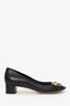 Gucci Black Leather Interlocking GG Peep Toe Pumps Size 36.5