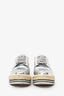 Prada Silver Metallic Leather Platform Oxford Shoes Size 36.5