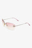 Pre-Loved Chanel™ Purple Camellia Flower 4002 Rimless Sunglasses
