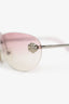 Pre-Loved Chanel™ Purple Camellia Flower 4002 Rimless Sunglasses