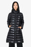 Moncler Black Nylon Blend Hooded Moka Down Puffer Coat Size 2
