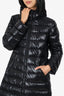 Moncler Black Nylon Blend Hooded Moka Down Puffer Coat Size 2