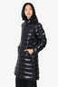 Moncler Black Nylon Blend Hooded Moka Down Puffer Coat Size 2