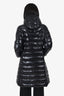 Moncler Black Nylon Blend Hooded Moka Down Puffer Coat Size 2