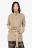 Burberry Brown Wool/Cashmere Belted Knit Cardigan Size M