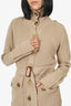 Burberry Brown Wool/Cashmere Belted Knit Cardigan Size M