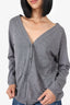 Miu Miu Grey Wool Black Bow Detail Cardigan Size 40