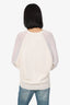 Escada Cream Wool Knit Sheer Sleeve Cardigan Size L