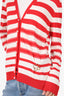 Louis Vuitton Red/White Striped Pearl Button Cardigan Size M