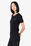 Louis Vuitton Black Side Zip Short Sleeve Long Top Size S