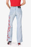 Versace Jeans Couture Blue/Red Beaded Corals Print Jeans Size 27