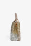 Louis Vuitton 2015 Beige Metallic Sequins Taurillon Capucines BB with Strap